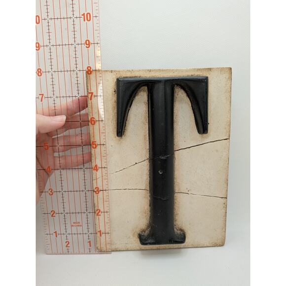 Sid Dickens Letter T Initials Block Cream and Black Wall Decor - Picture 4 of 5